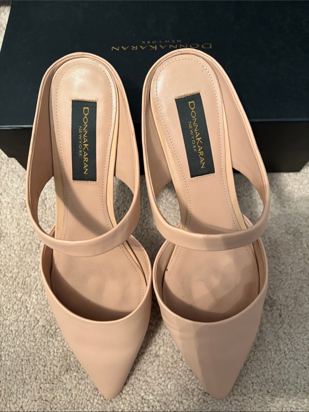 Donna Karan  Paris Nude Pointed-Toe Slingback Heels Size 11
